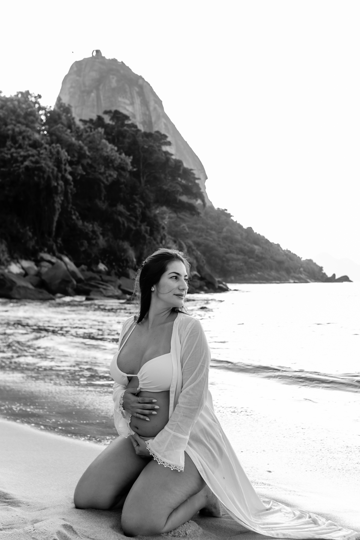 fotografia ensaio de gestante externo praia vermelha urca rio de janeiro fotografa familia a espera da Mariana