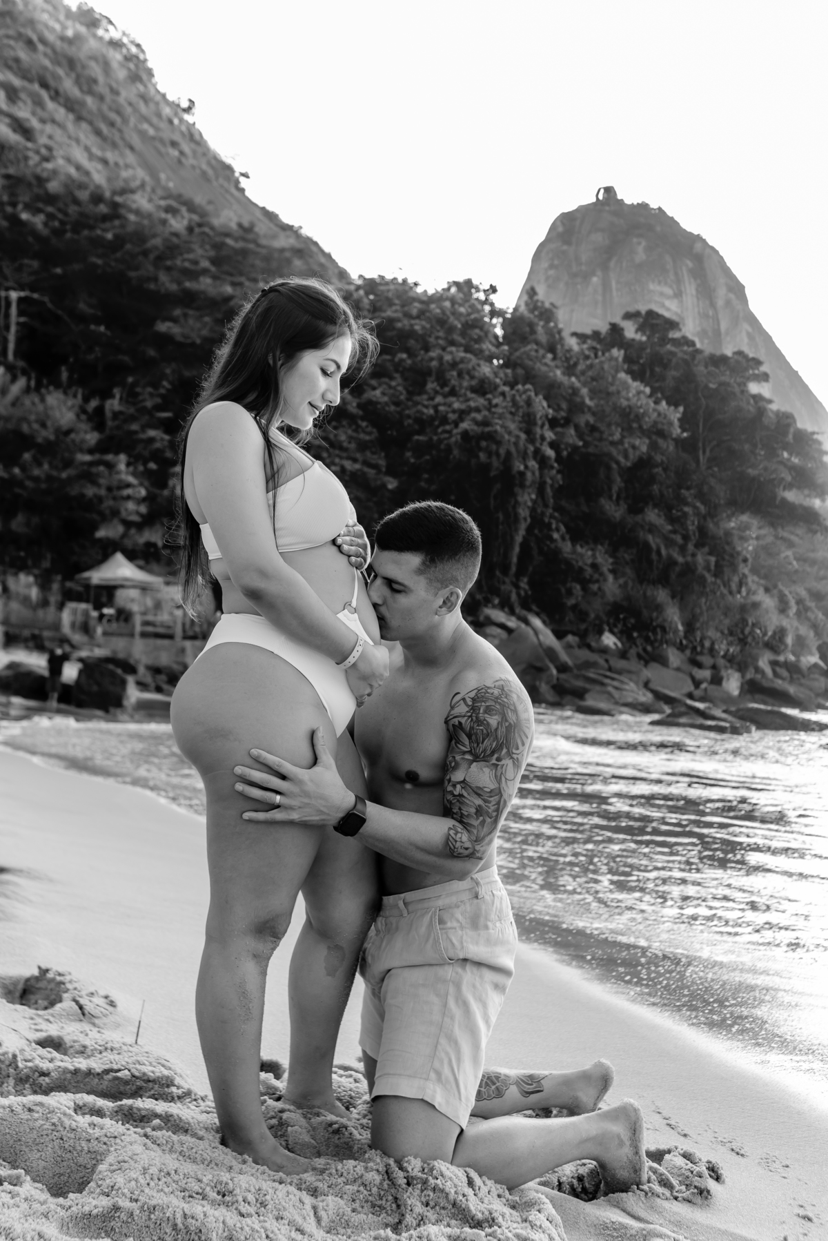 fotografia ensaio de gestante externo praia vermelha urca rio de janeiro fotografa familia a espera da Mariana