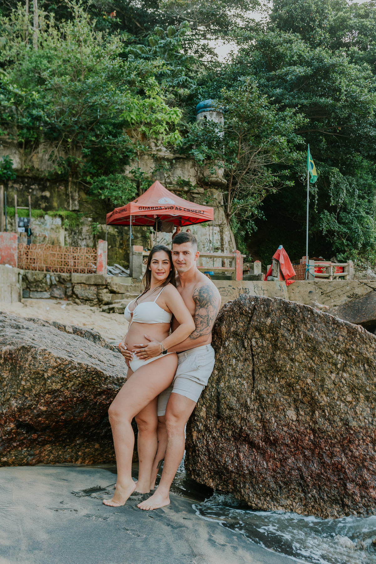fotografia ensaio de gestante externo praia vermelha urca rio de janeiro fotografa familia a espera da Mariana