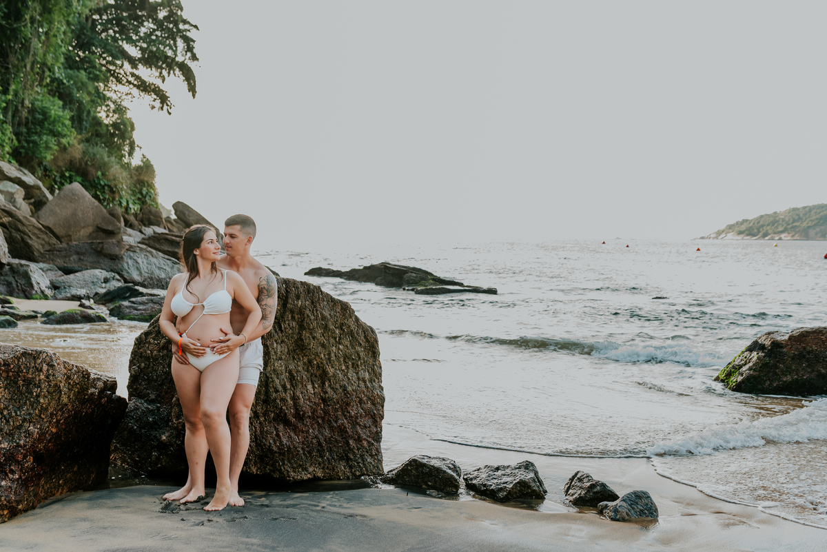 fotografia ensaio de gestante externo praia vermelha urca rio de janeiro fotografa familia a espera da Mariana