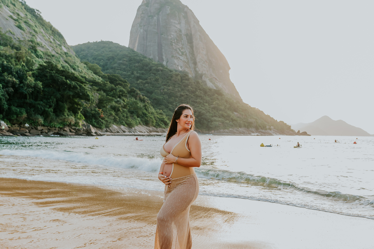 fotografia ensaio de gestante externo praia vermelha urca rio de janeiro fotografa familia a espera da Mariana
