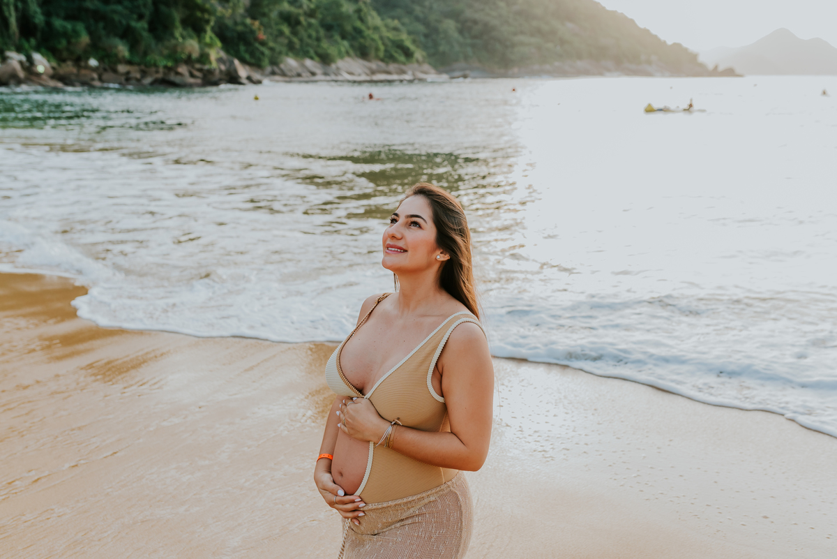 fotografia ensaio de gestante externo praia vermelha urca rio de janeiro fotografa familia a espera da Mariana