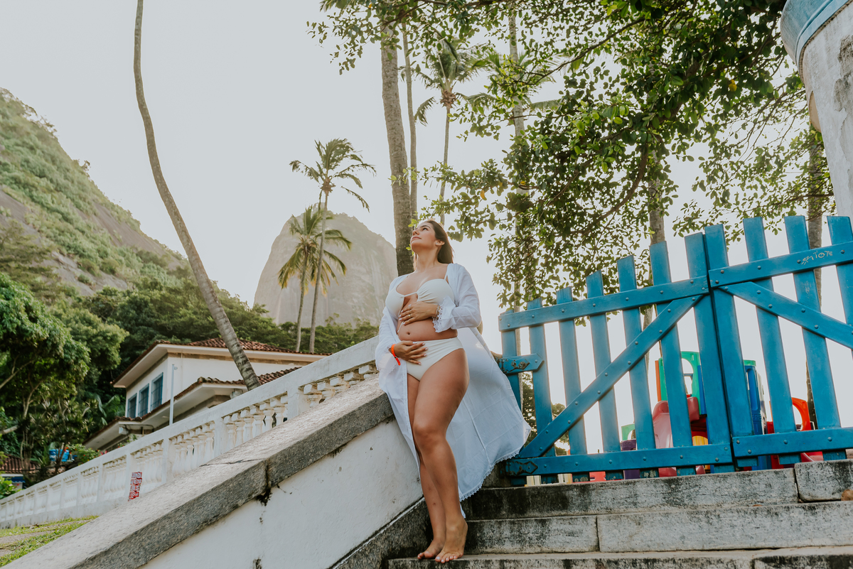 fotografia ensaio de gestante externo praia vermelha urca rio de janeiro fotografa familia a espera da Mariana