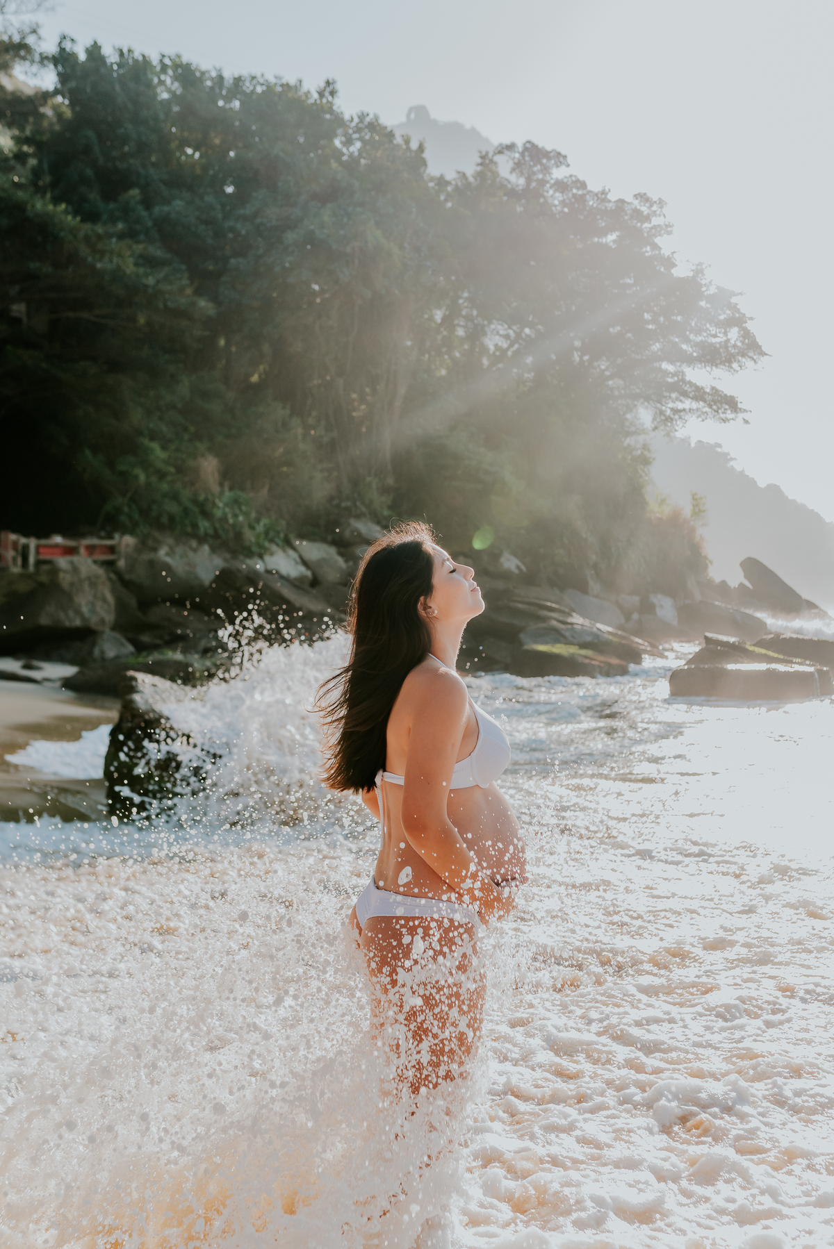fotografia ensaio de gestante externo praia vermelha urca Rio de Janeiro a espera do Levi amanhecer fotografa família bruna guerson 