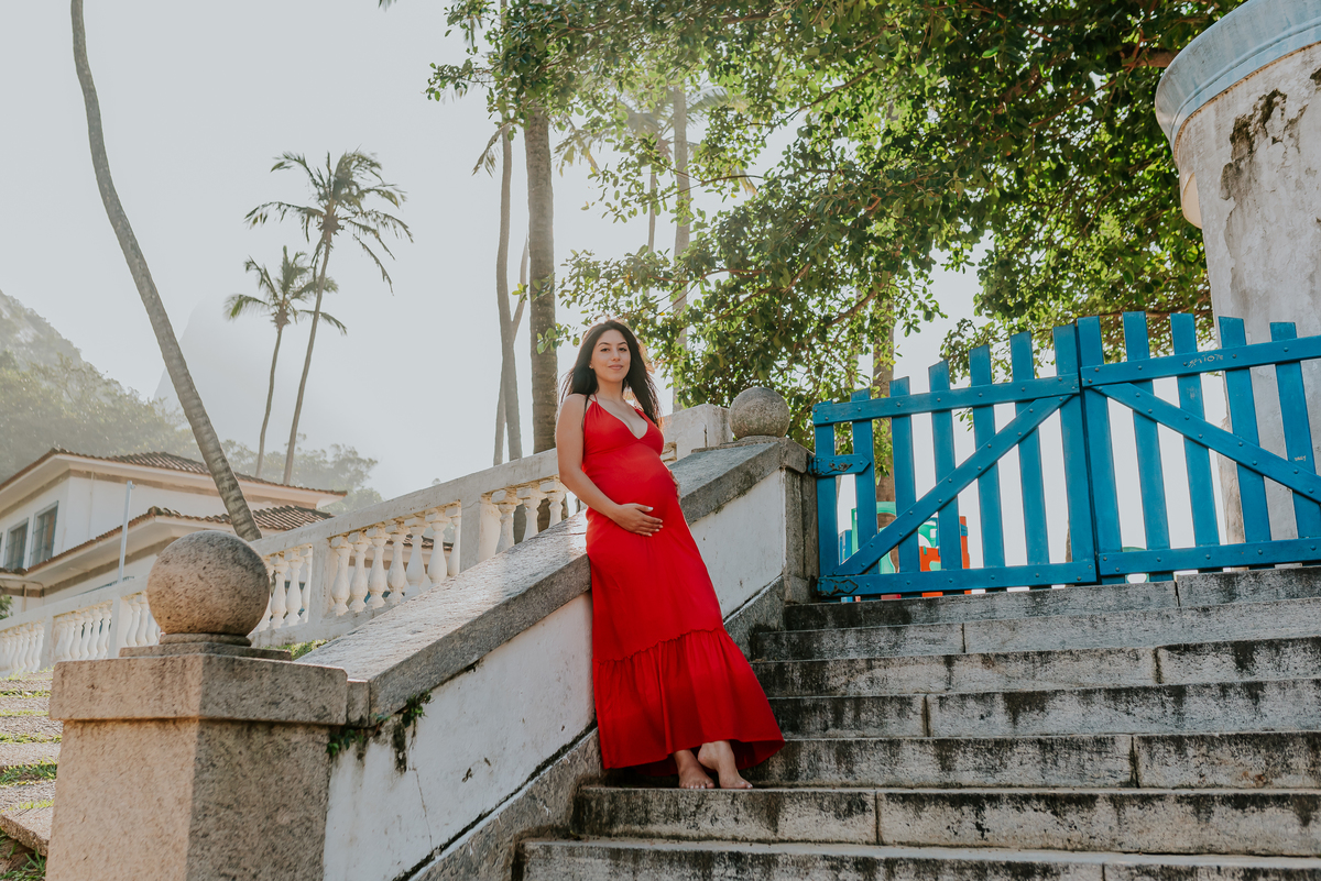 fotografia ensaio de gestante externo praia vermelha urca Rio de Janeiro a espera do Levi amanhecer fotografa família bruna guerson 