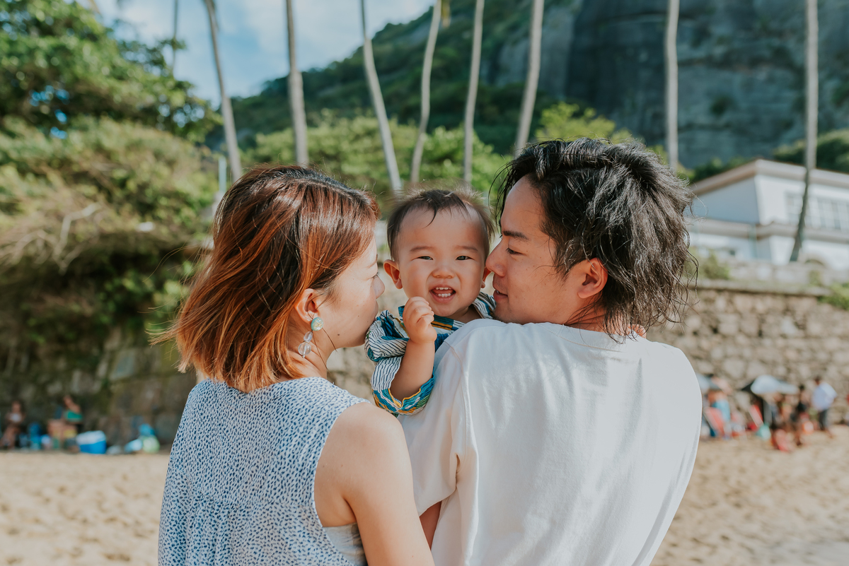 fotografia ensaio família externo praia vermelha urca Rio de Janeiro japonês fotografa Bruna guerson 