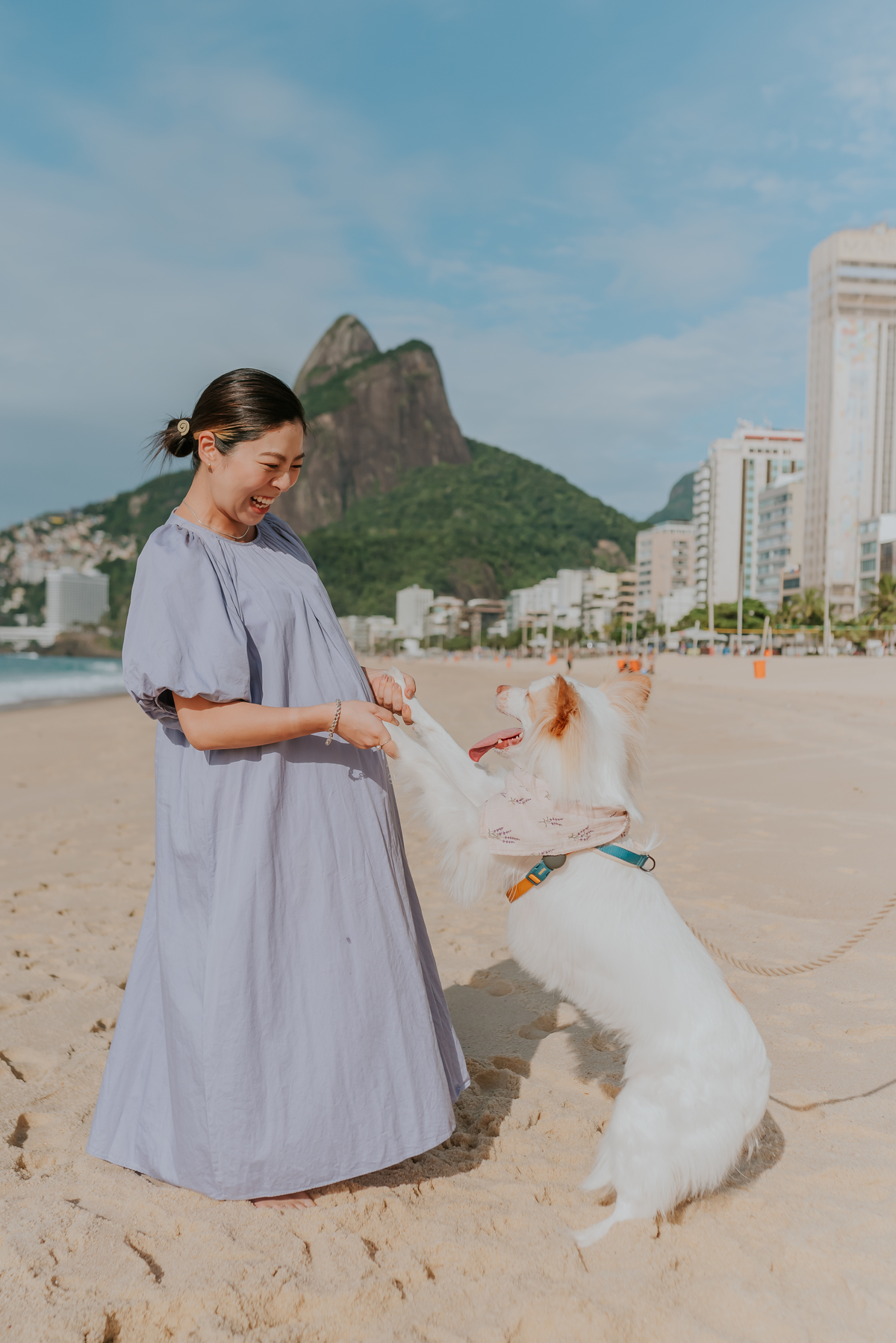fotografia ensaio externo gestante familia na praia Leblon Rio de Janeiro fotografa bruna guerson