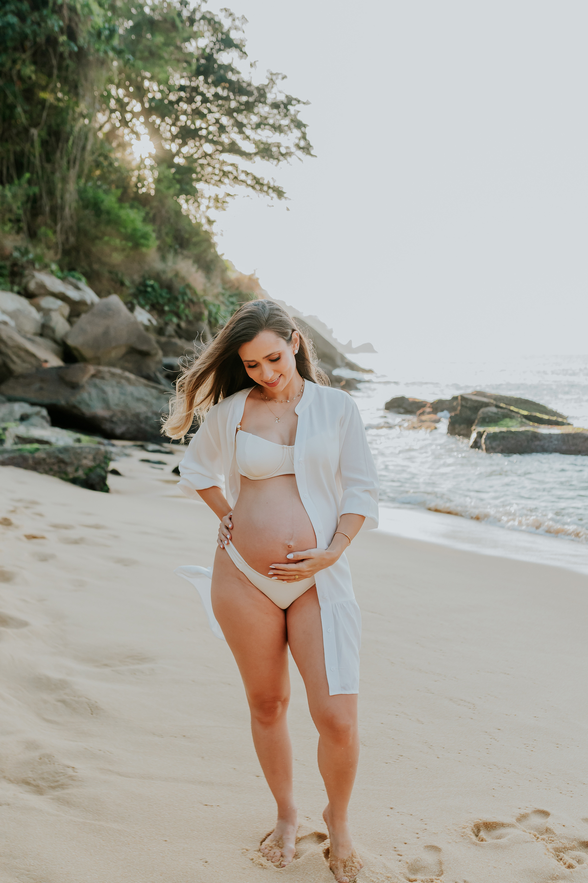 fotografia ensaio de gestante externo praia amanhecer Rio de Janeiro praia vermelha urca rj fotografa familia 