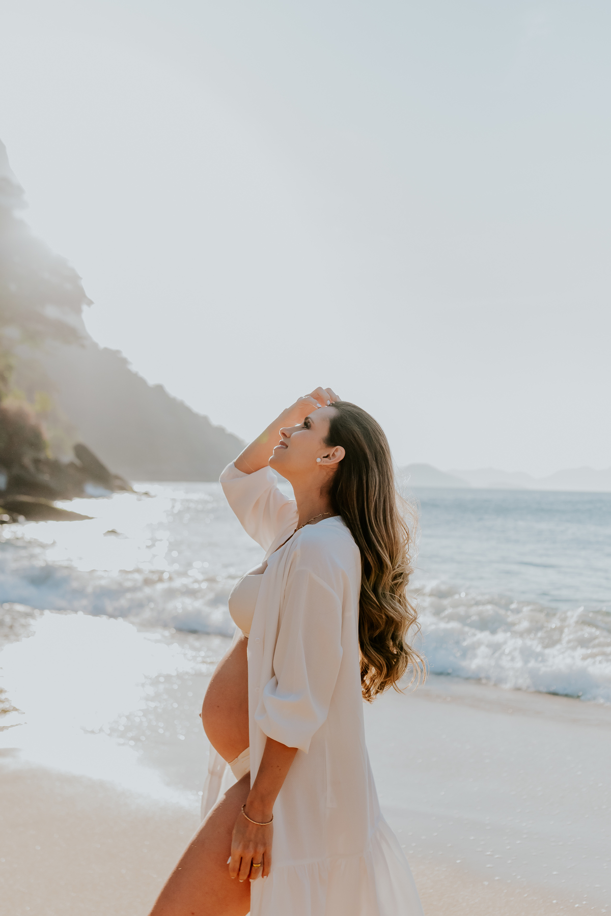 fotografia ensaio de gestante externo praia amanhecer Rio de Janeiro praia vermelha urca rj fotografa familia 