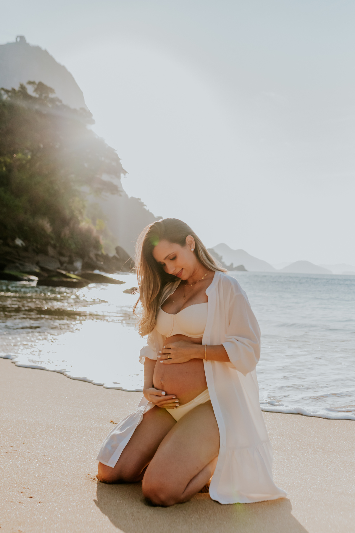 fotografia ensaio de gestante externo praia amanhecer Rio de Janeiro praia vermelha urca rj fotografa familia 