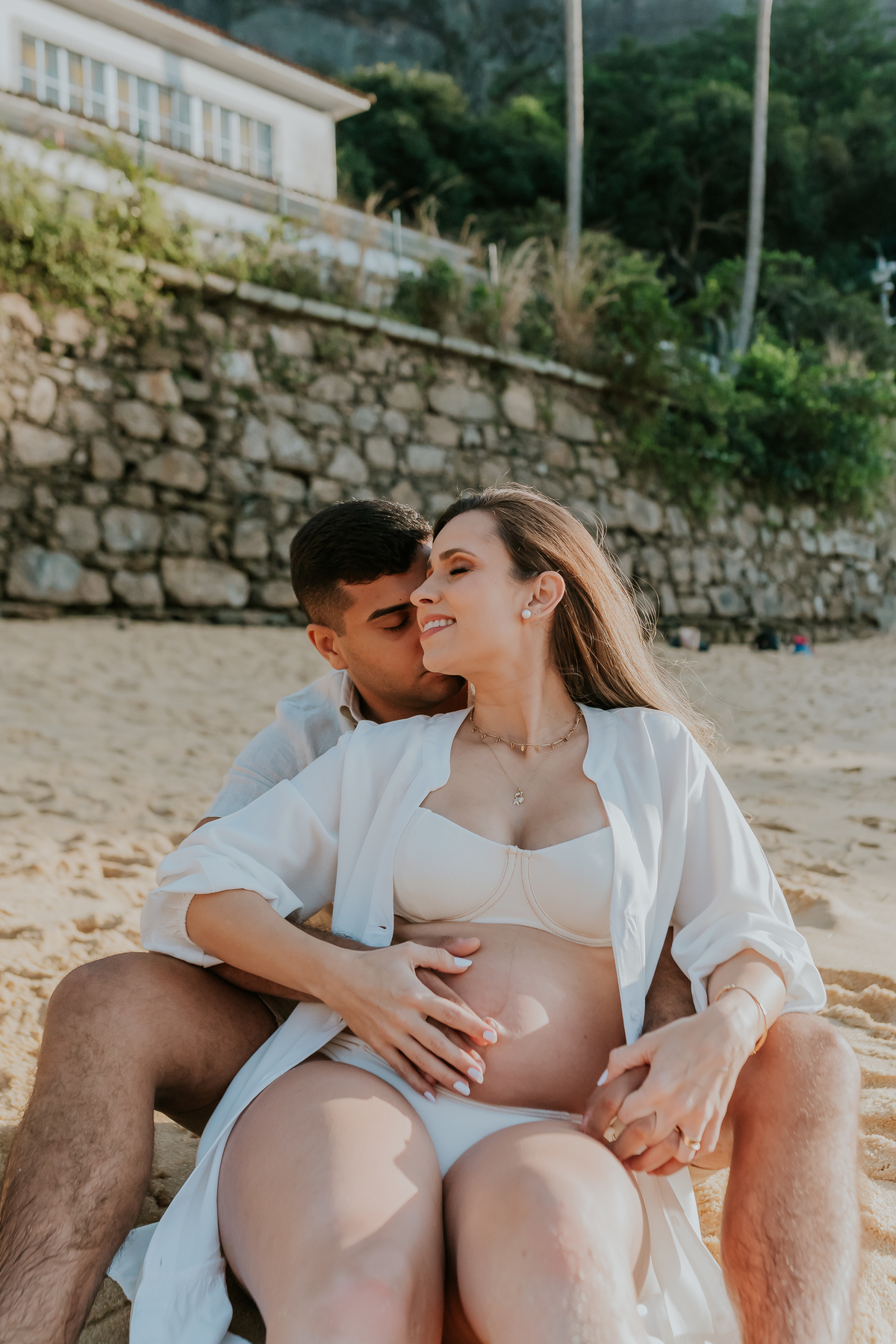 fotografia ensaio de gestante externo praia amanhecer Rio de Janeiro praia vermelha urca rj fotografa familia 