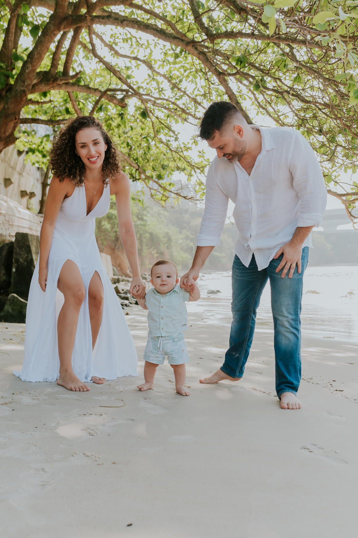 fotografia ensaio familia externo acompanhamento bebe 7 meses praia da boa viagem Niteroi rio de janeiro fotografa 