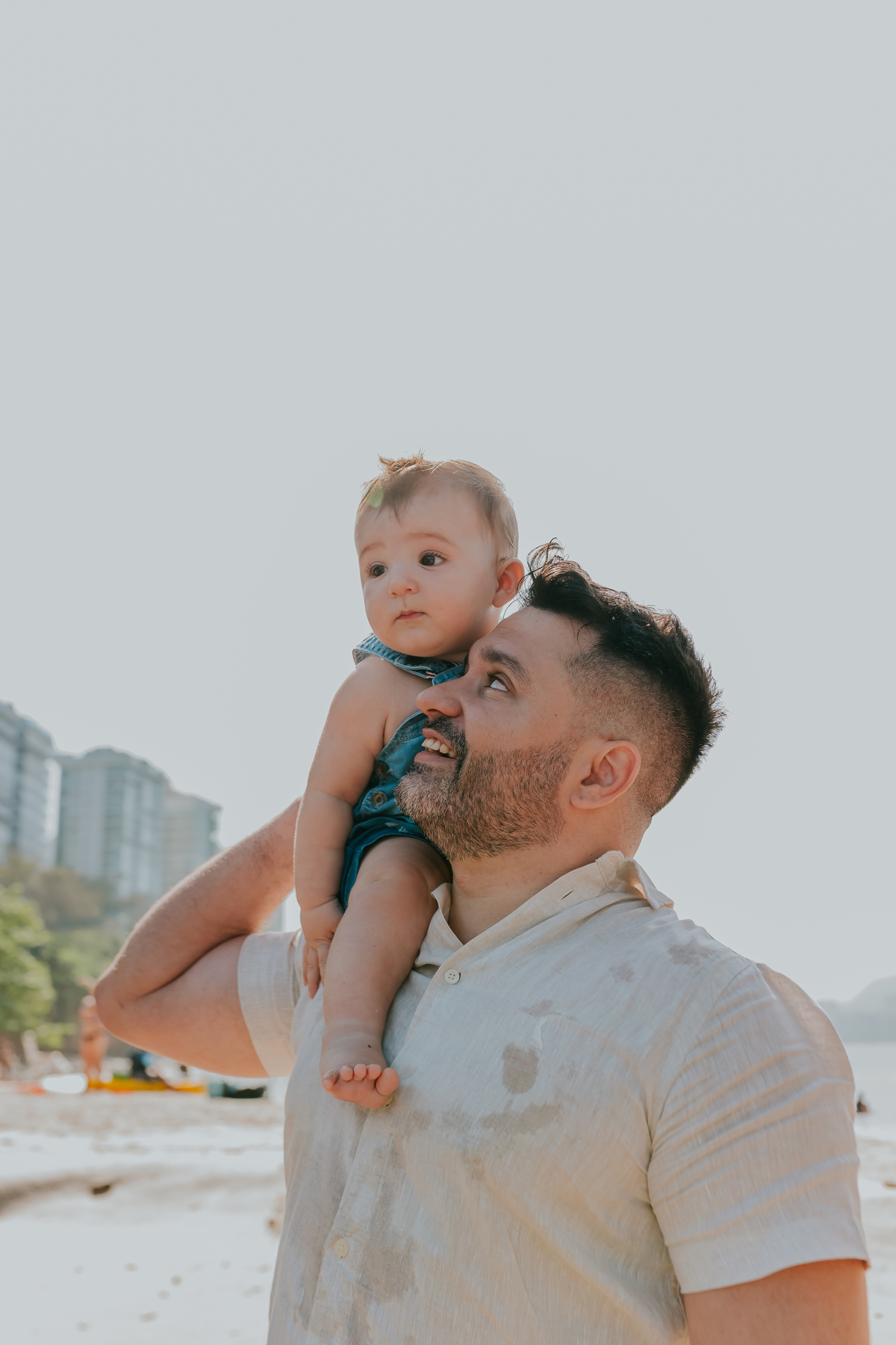 fotografia ensaio familia externo acompanhamento bebe 7 meses praia da boa viagem Niteroi rio de janeiro fotografa 