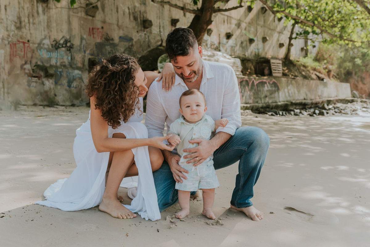 fotografia ensaio familia externo acompanhamento bebe 7 meses praia da boa viagem Niteroi rio de janeiro fotografa 
