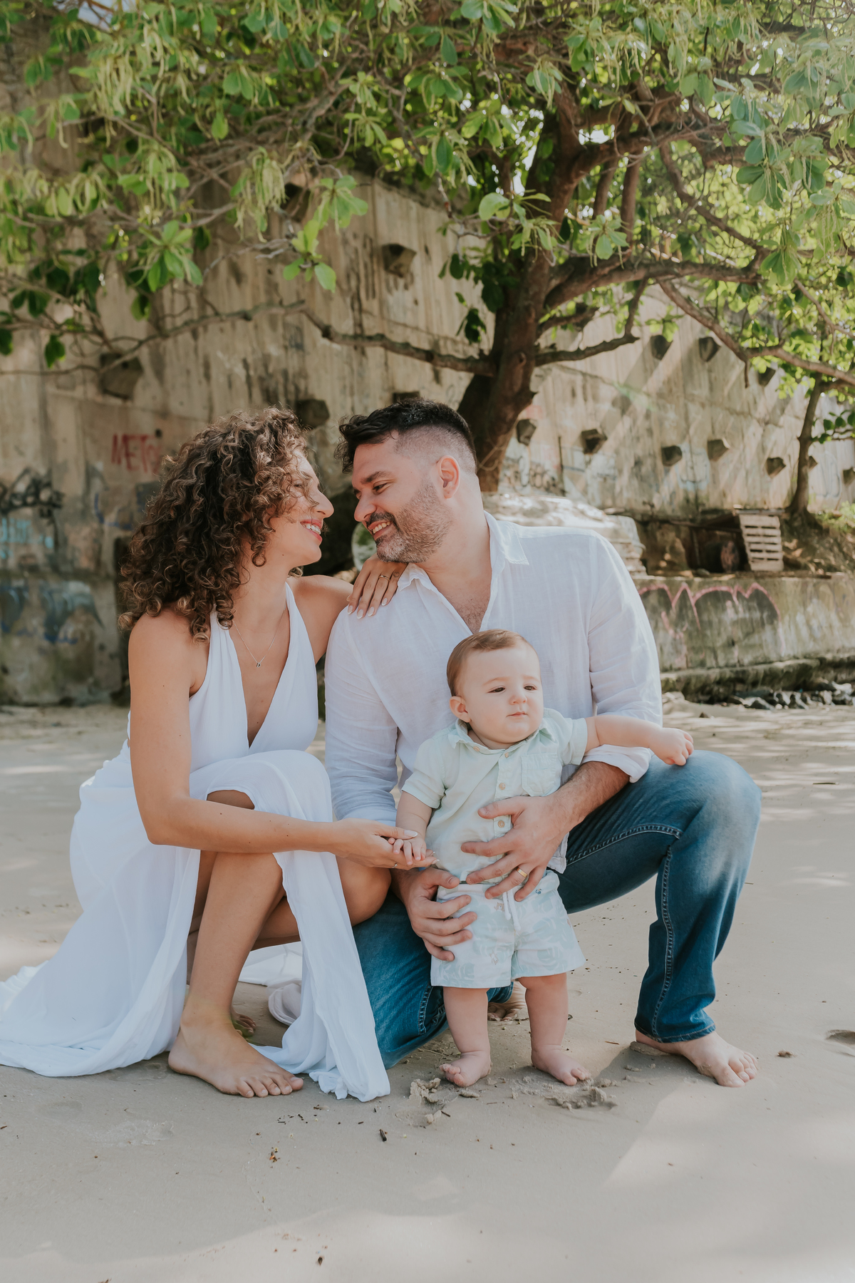 fotografia ensaio familia externo acompanhamento bebe 7 meses praia da boa viagem Niteroi rio de janeiro fotografa 