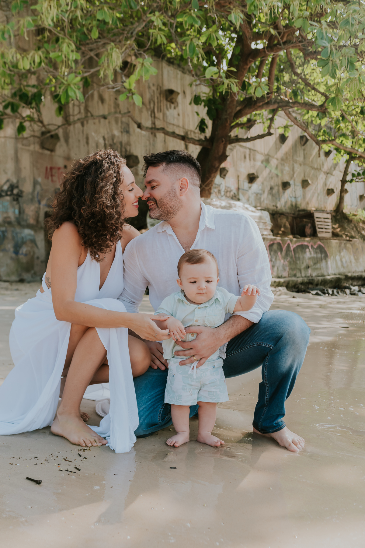 fotografia ensaio familia externo acompanhamento bebe 7 meses praia da boa viagem Niteroi rio de janeiro fotografa 