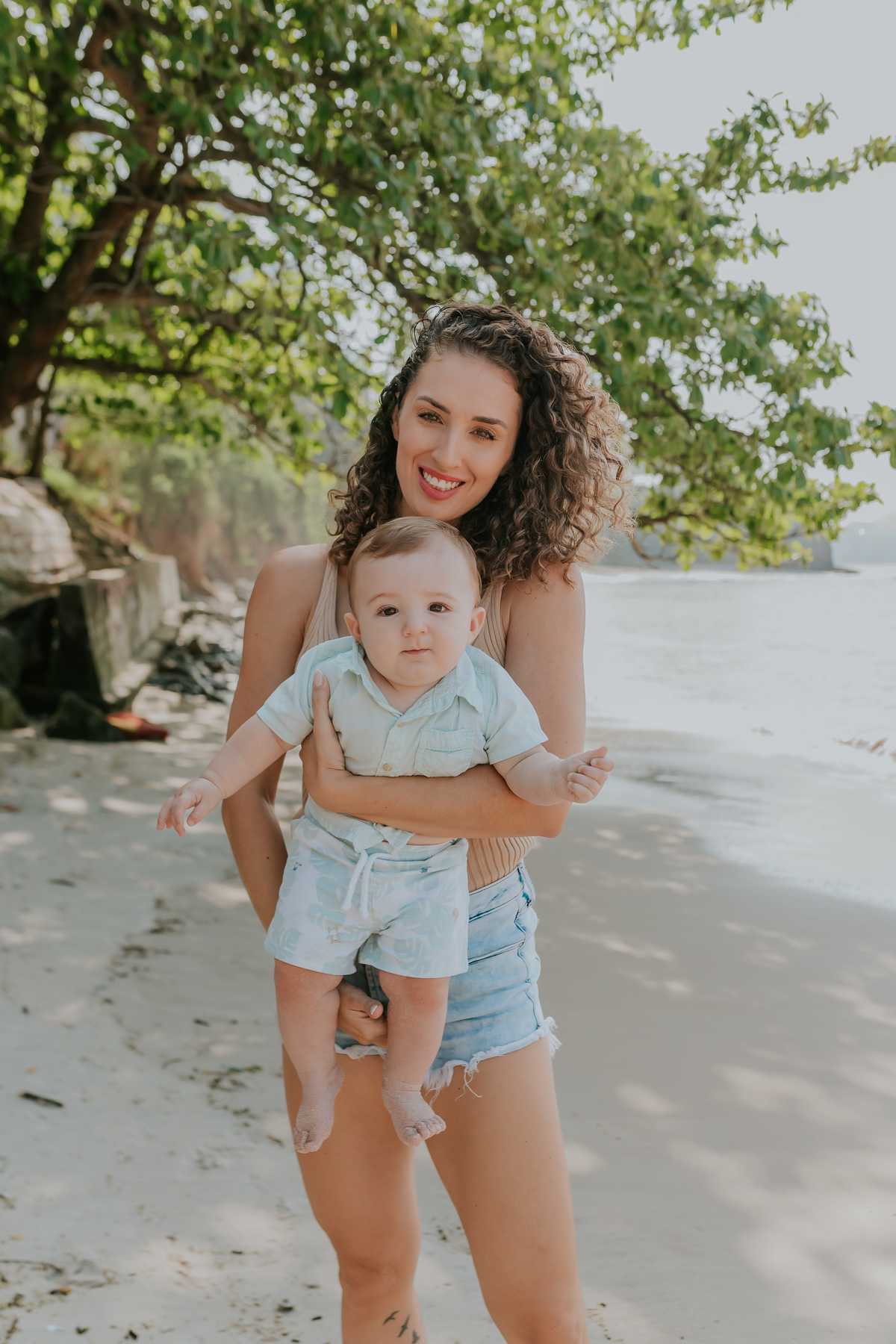 fotografia ensaio familia externo acompanhamento bebe 7 meses praia da boa viagem Niteroi rio de janeiro fotografa 