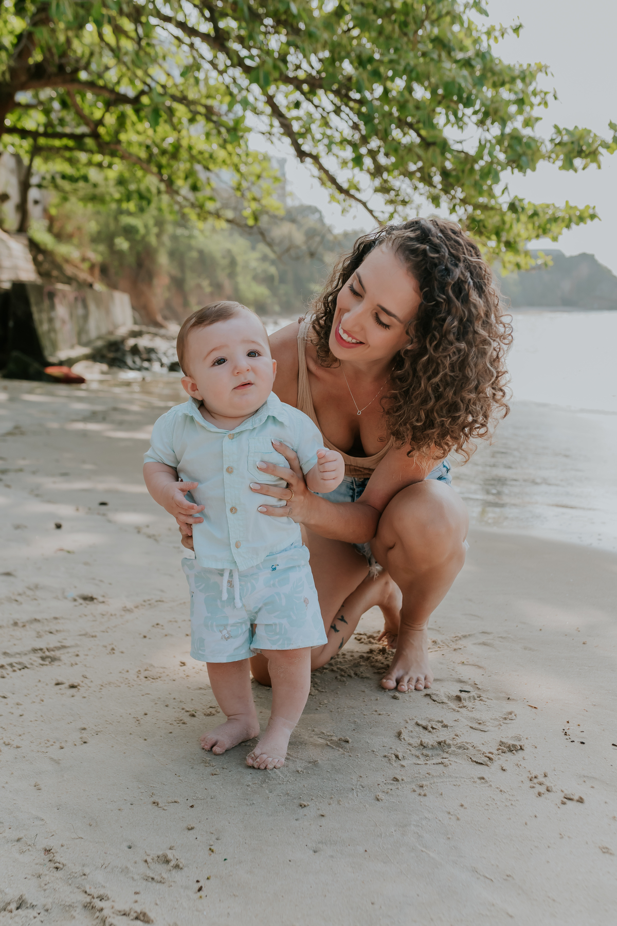 fotografia ensaio familia externo acompanhamento bebe 7 meses praia da boa viagem Niteroi rio de janeiro fotografa 