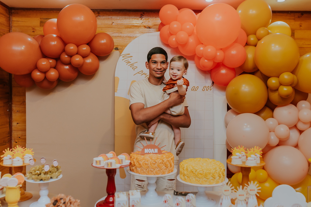 fotografia festa infantil 1 ano Noah tema primeira volta ao sol Rio de Janeiro Jacarepaguá rj fotografa familia 
