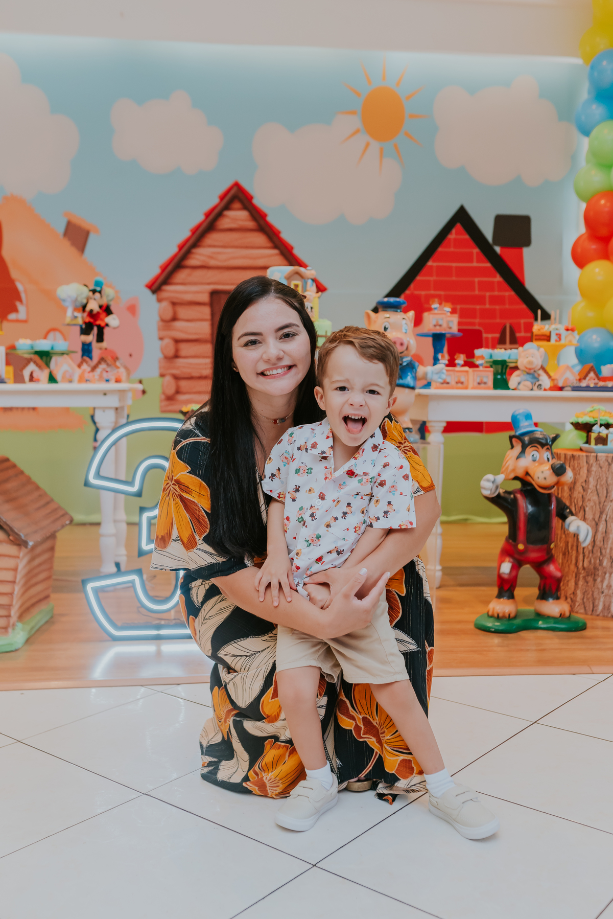 fotografia festa infantil jacapregua Rio de Janeiro fotografa familia 3 anos Antonio tema 3 porquinhos casa de festas dreams