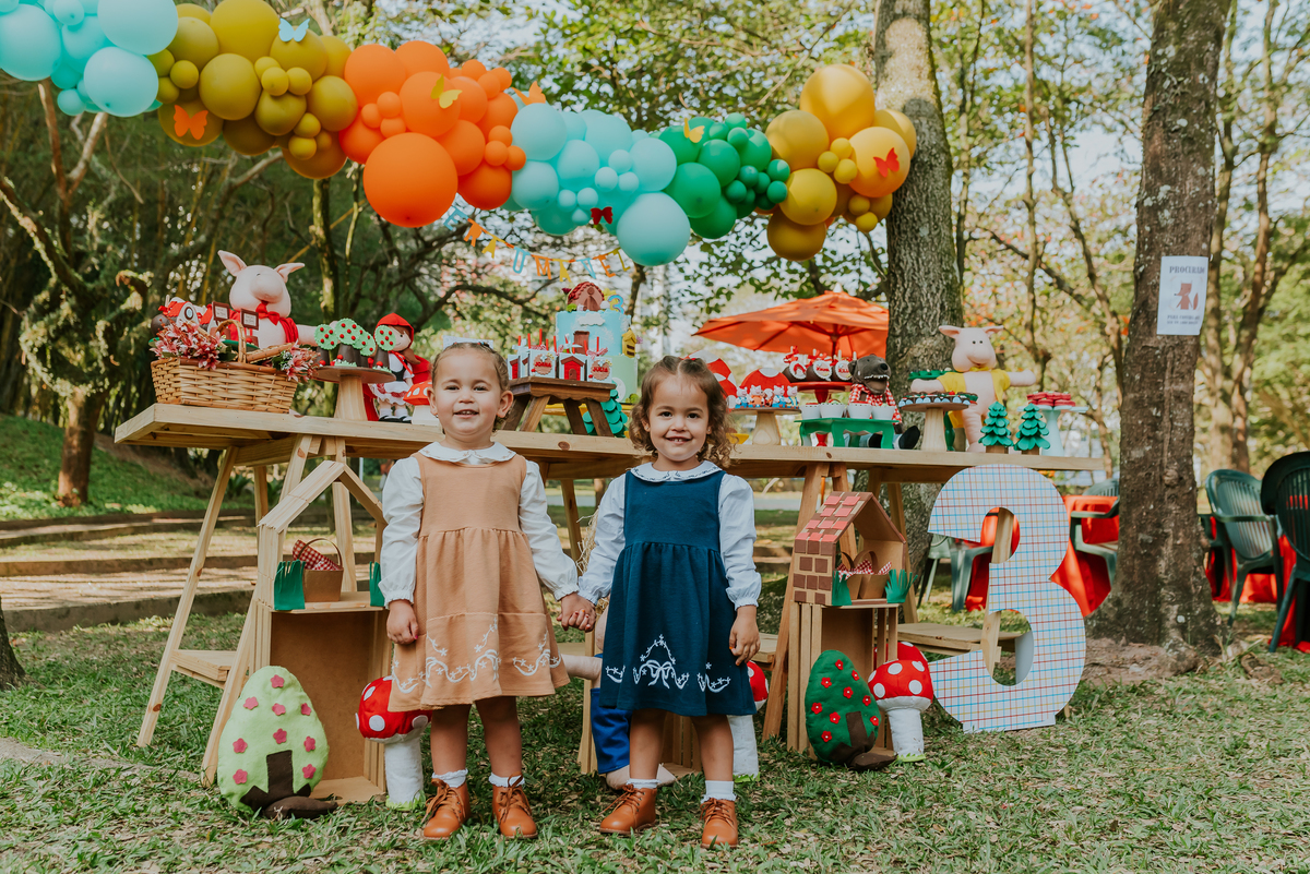 fotografia festa infantil 3 anos Julia Joana gemas tema tres porquinhos barra da Tijuca Rio de Janeiro fotografa familia bruna Guerson 