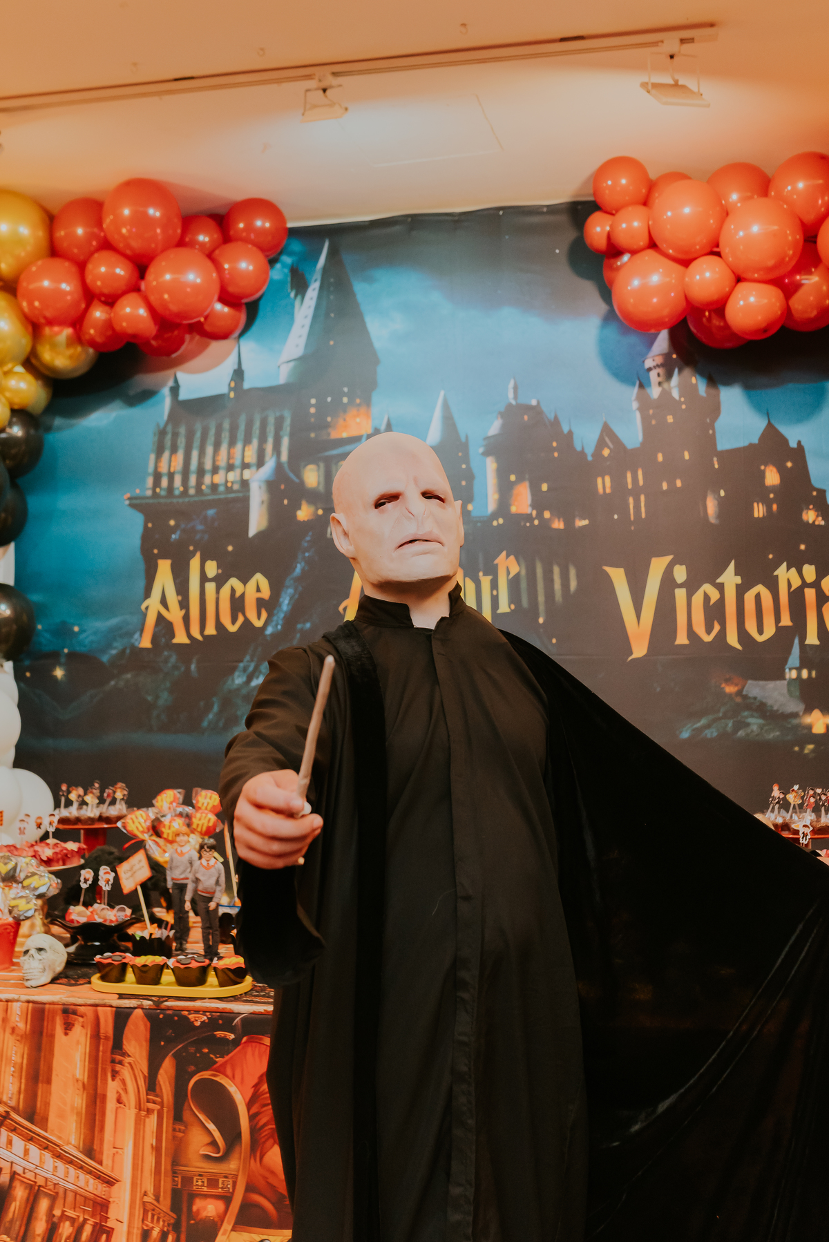 fotografia festa infantil kids park barra da Tijuca Rio de Janeiro fotografa familia 3 irmaos tema Harry Potter 