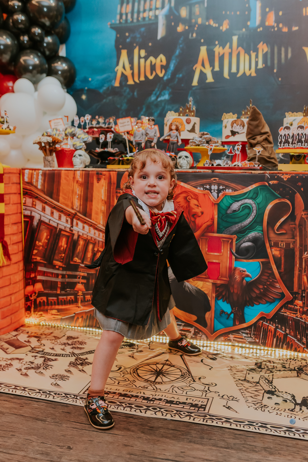 fotografia festa infantil kids park barra da Tijuca Rio de Janeiro fotografa familia 3 irmaos tema Harry Potter 