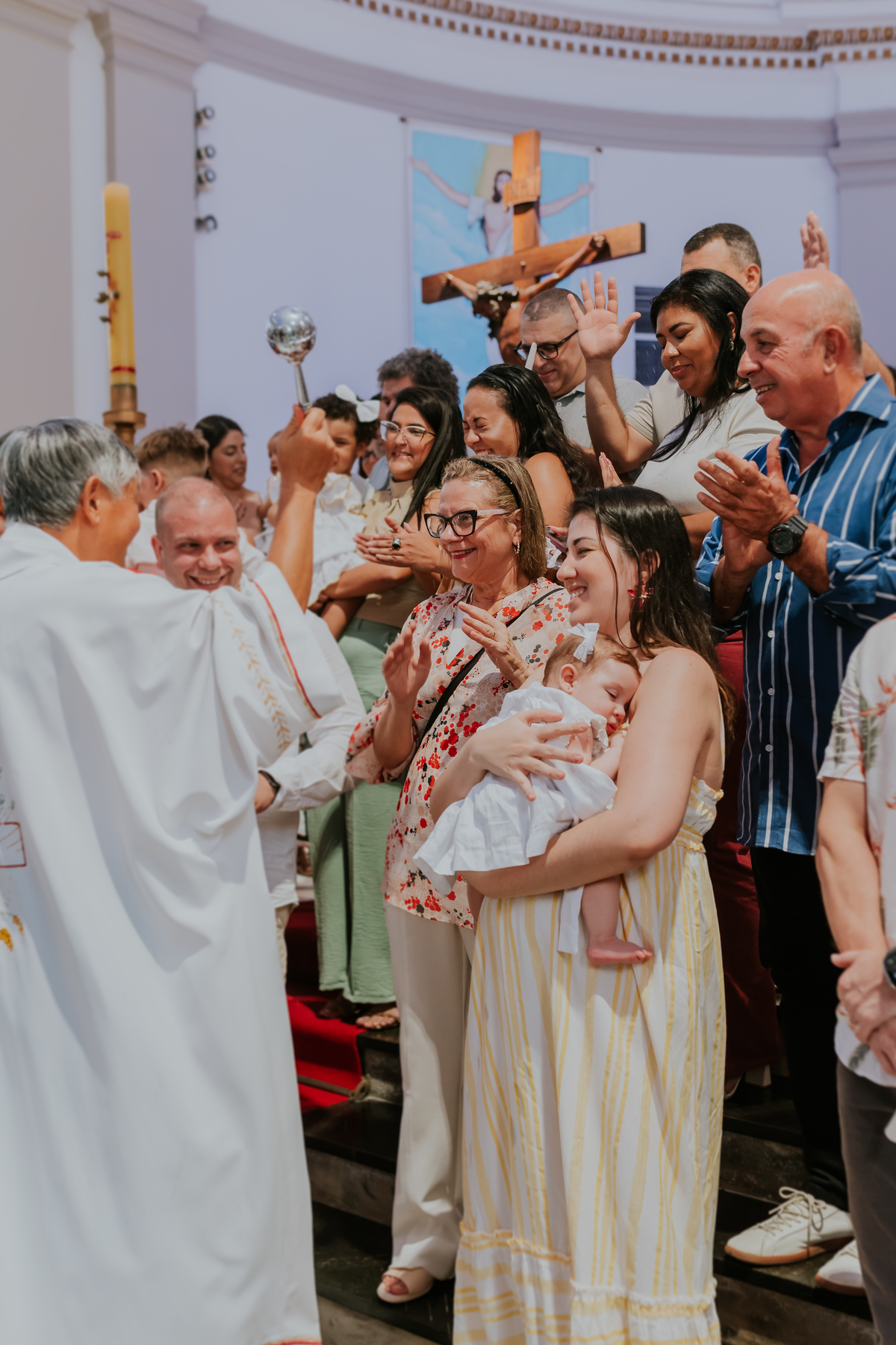 fotografia Fotografa familia batismo batizado Rio de Janeiro Paróquia São Francisco Xavier do Engenho Velho- Tijuca Manuella 
