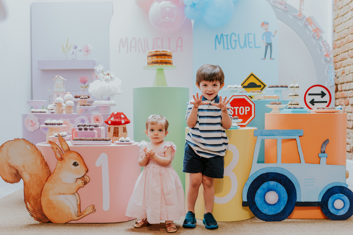 fotografia festa infantil fotografa familia rio de janeiro Tijuca 1 ano Manuela 3 anos Miguel 