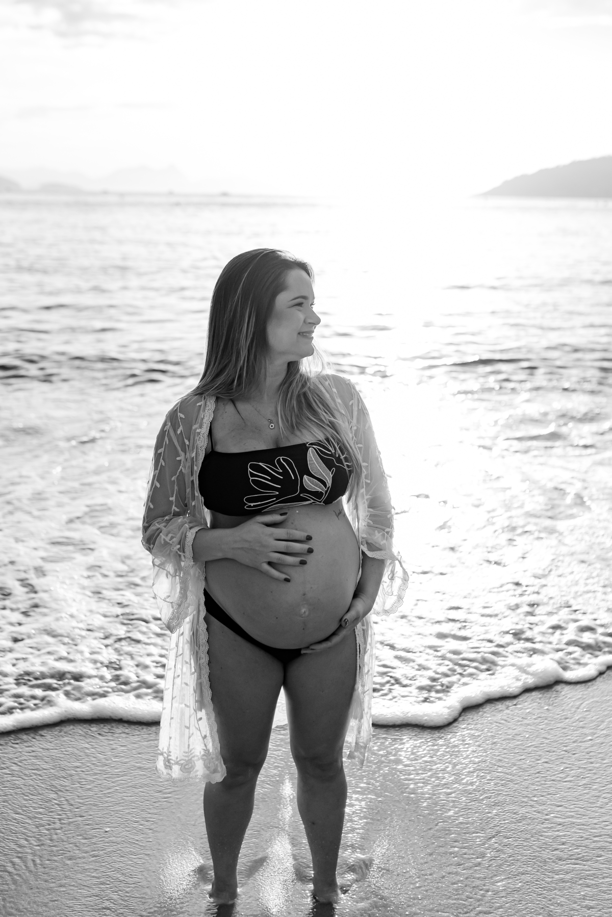 fotografia ensaio gestante externo nascer do sol praia vermelha urca rio de janeiro fotografa familia bruna Guerson 