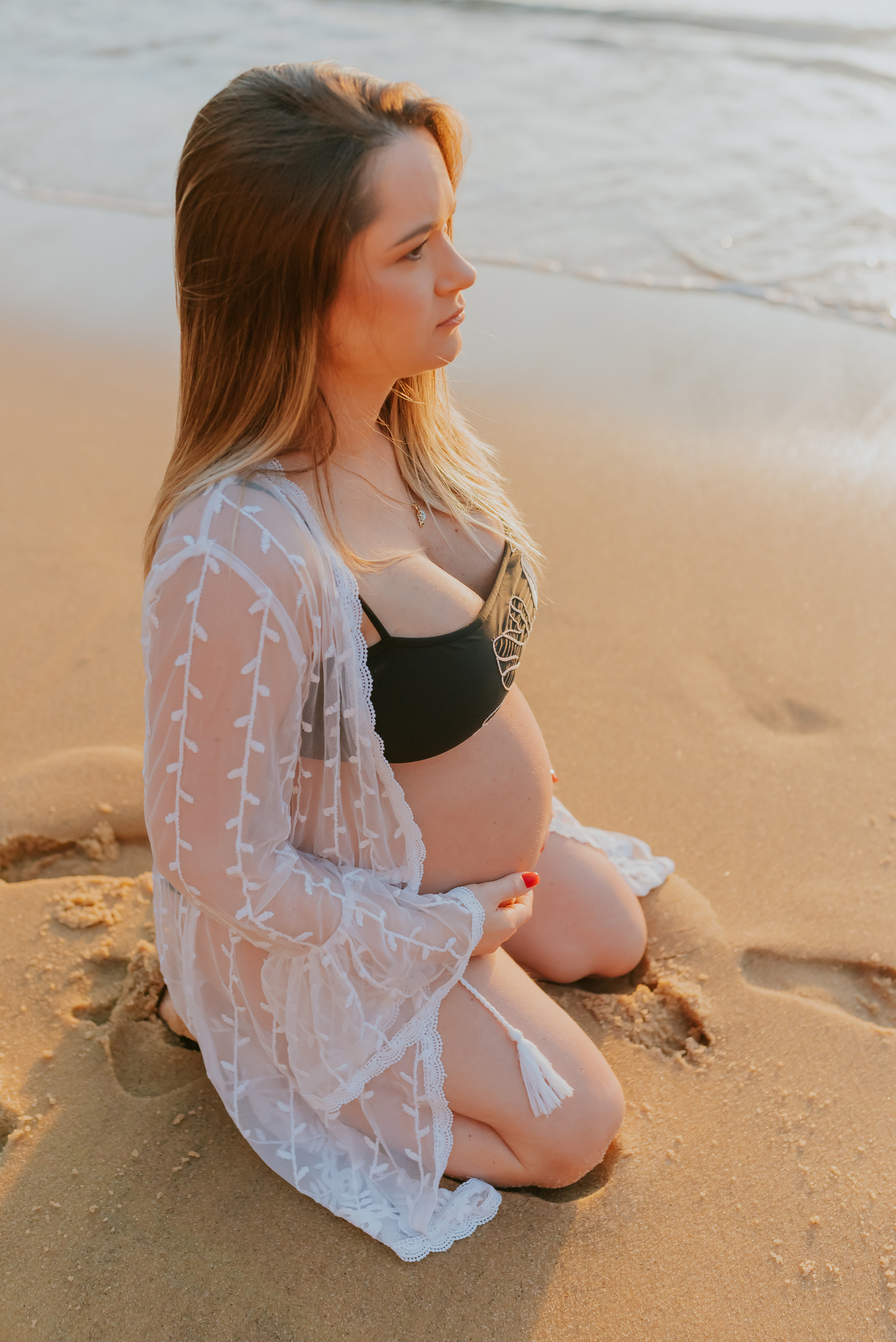 fotografia ensaio gestante externo nascer do sol praia vermelha urca rio de janeiro fotografa familia bruna Guerson 