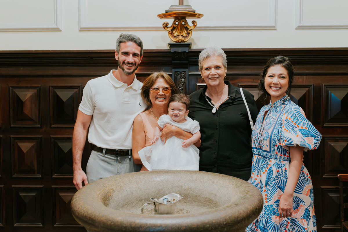 fotografia batizado batismo isis lagoa rodrigo de Freitas paroquia santa margarida maria Rio de Janeiro fotografa família
