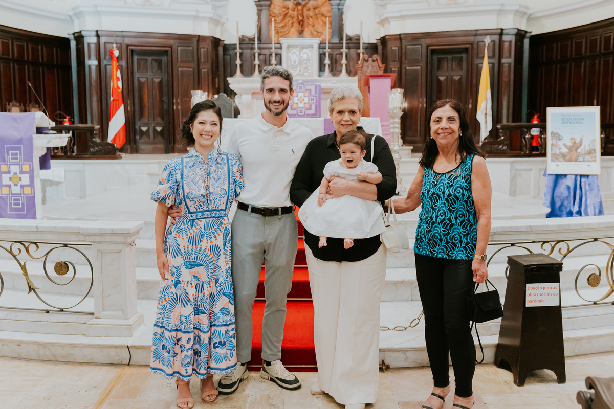 fotografia batizado batismo isis lagoa rodrigo de Freitas paroquia santa margarida maria Rio de Janeiro fotografa família