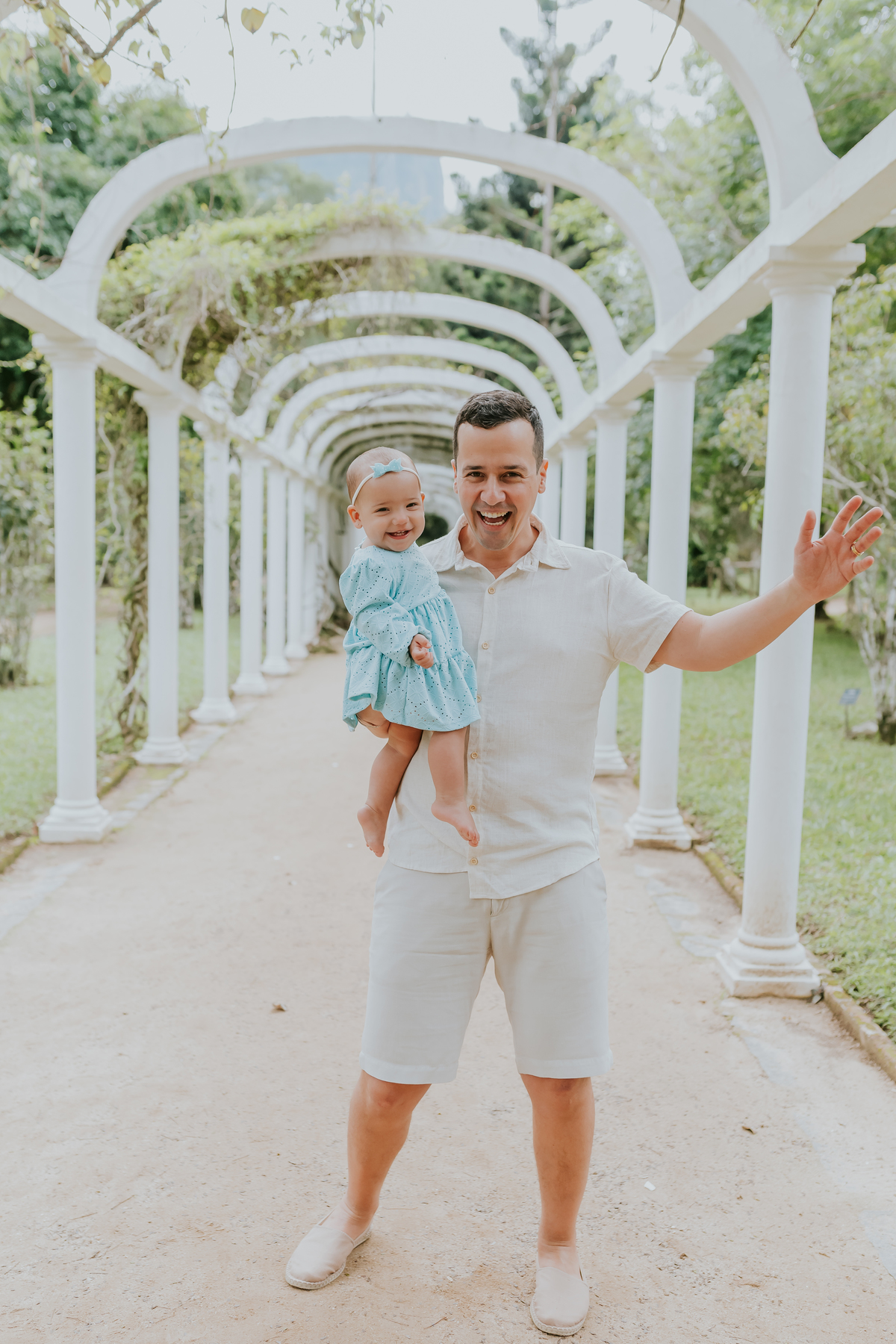 Fotografia de familia- Ensaio no Jardim Botânico, RJ fotografa Rio de Janeiro acompanhamento externo Manuela 10 meses sessão
