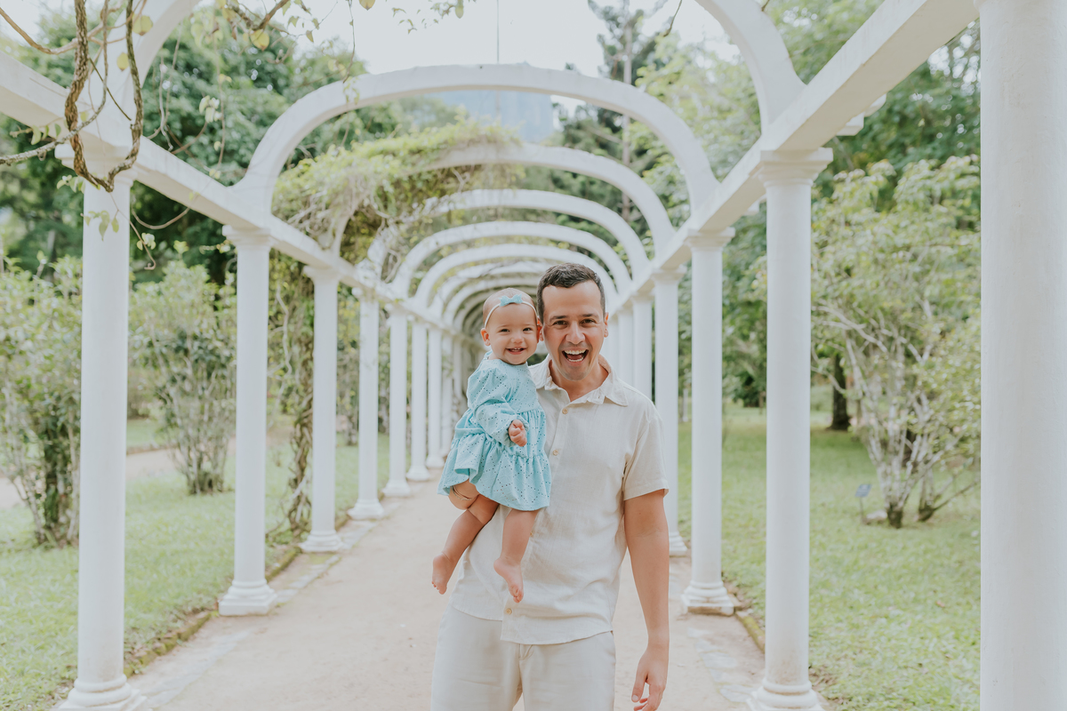 Fotografia de familia- Ensaio no Jardim Botânico, RJ fotografa Rio de Janeiro acompanhamento externo Manuela 10 meses sessão