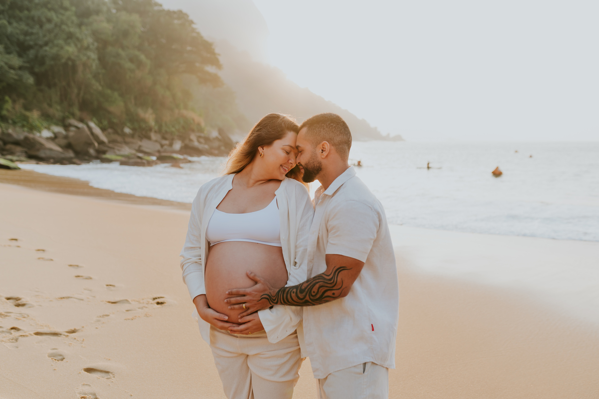 fotografia ensaio gestante gravida fotografa familia praia vermelha urca Rio de Janeiro amanhecer externo sessão 