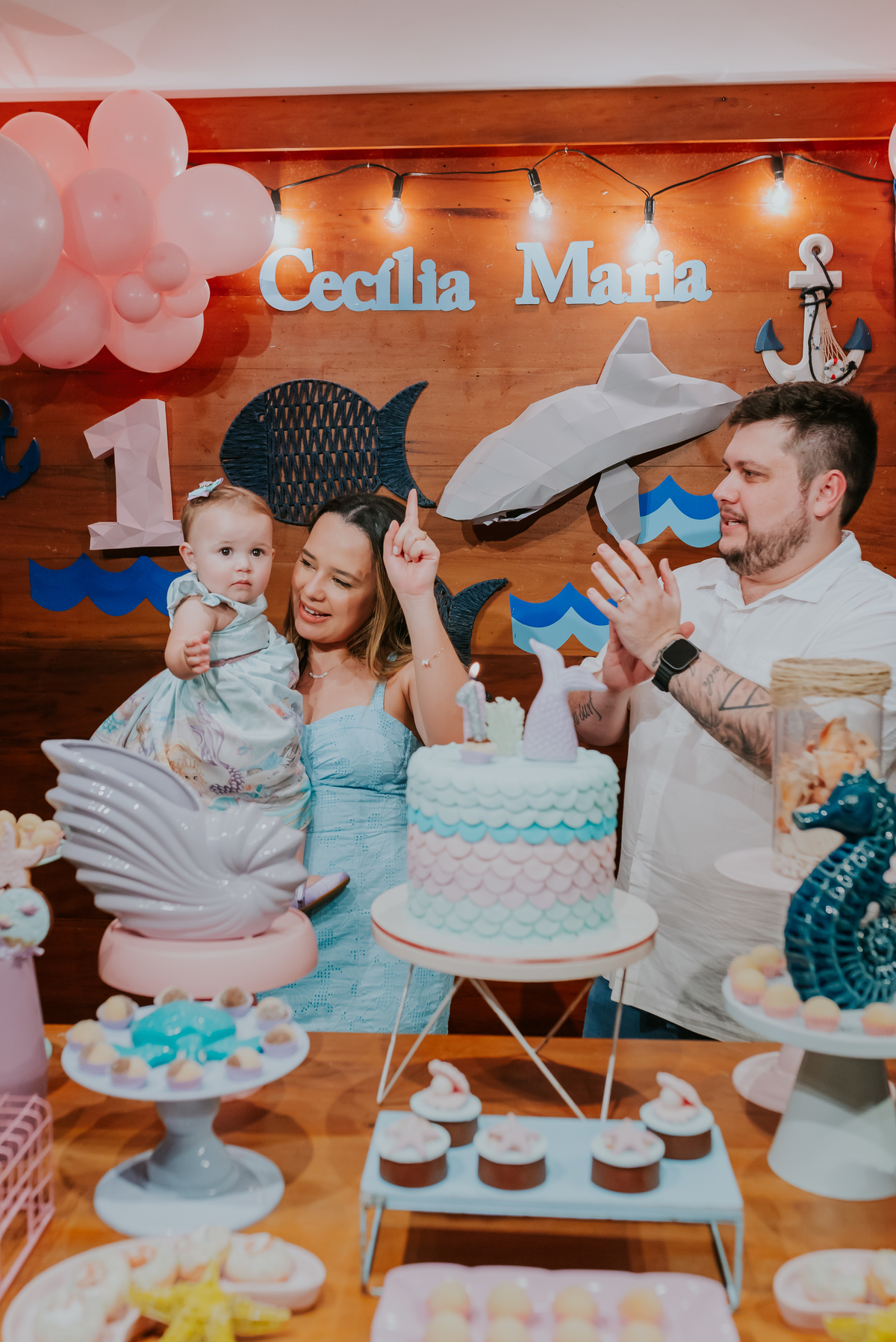 fotografa festa infantil fotografia 1 ano maria Cecilia tema fundo do mar casa de festas a fabrica niteroi Icarai rio de Janeiro rj 