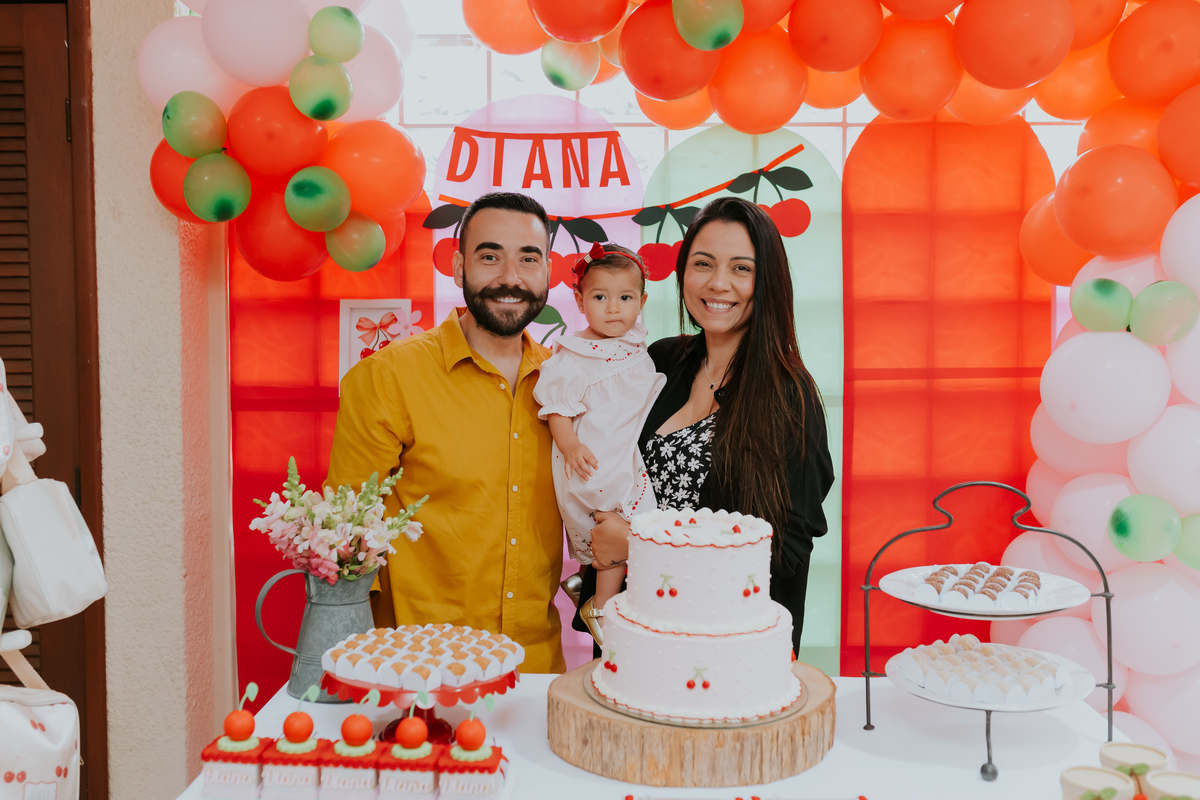 fotografa familia festa infantil fotografia 1 ano diana maria tema cerejinha Río de Janeiro ilha do governador rj 