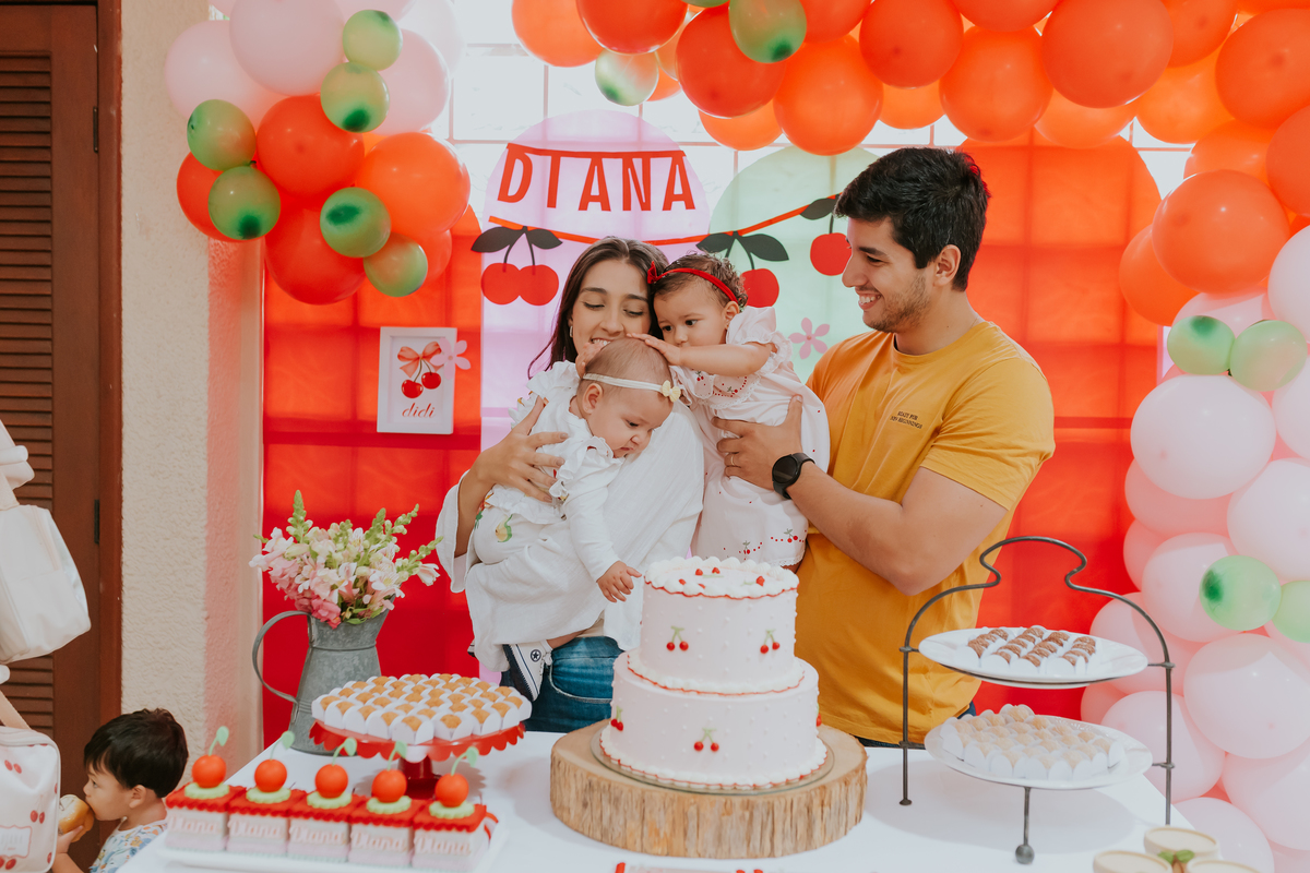 fotografa familia festa infantil fotografia 1 ano diana maria tema cerejinha Río de Janeiro ilha do governador rj 