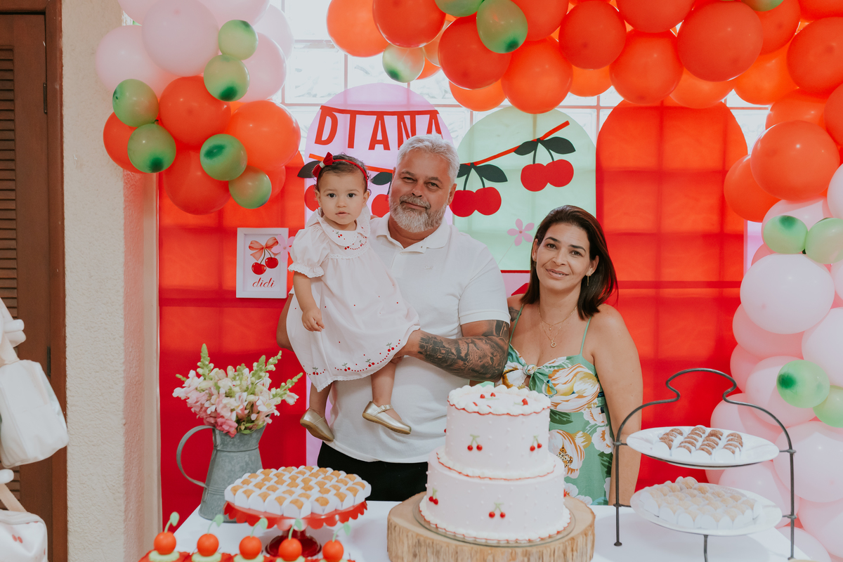 fotografa familia festa infantil fotografia 1 ano diana maria tema cerejinha Río de Janeiro ilha do governador rj 