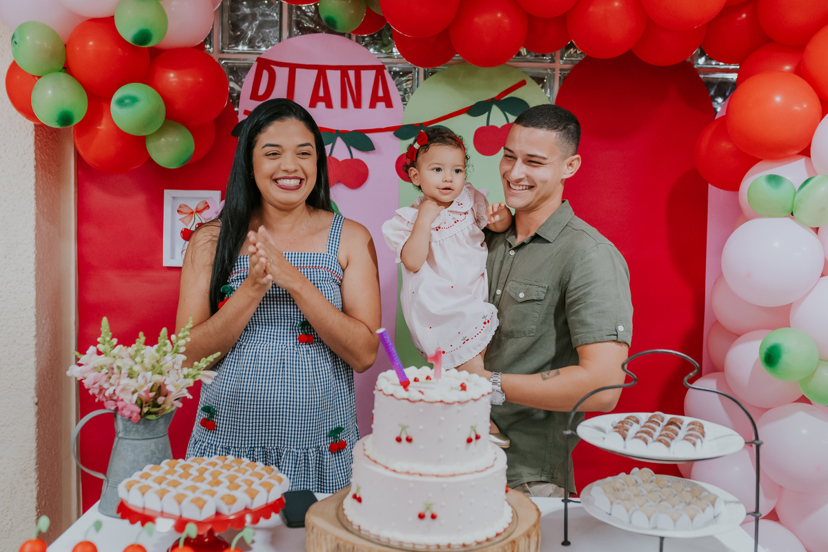 fotografa familia festa infantil fotografia 1 ano diana maria tema cerejinha Río de Janeiro ilha do governador rj 