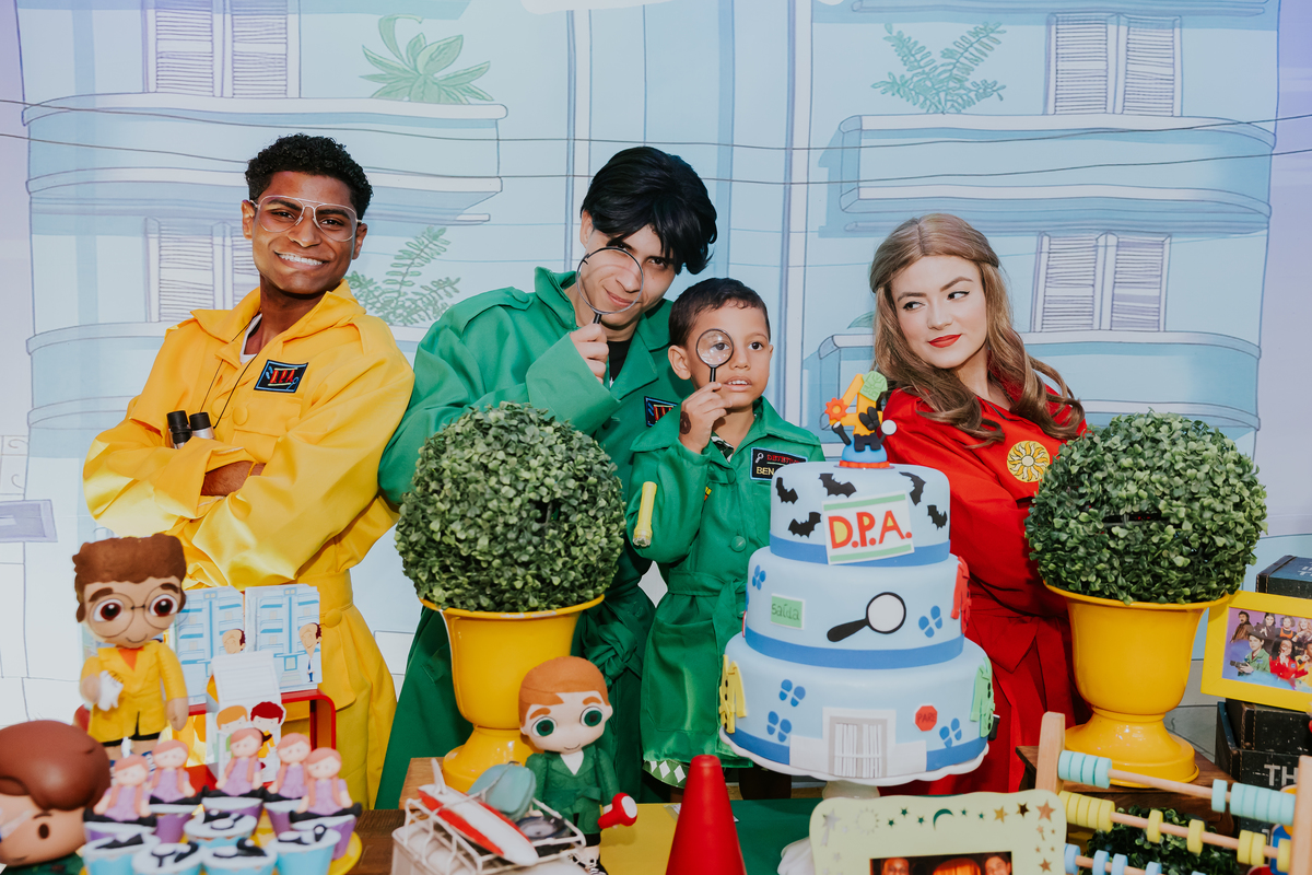 fotografa familia evento Rio de Janeiro 4 anos benjamín tema detetives do prédio azul fotografia festa infantil rj casa de festa tik tak botafogo 