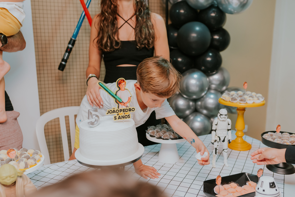 fotografa familia festa infantil evento Río de Janeiro barra da Tijuca 5 anos Joao Pedro tema star Wars rj fotografia 