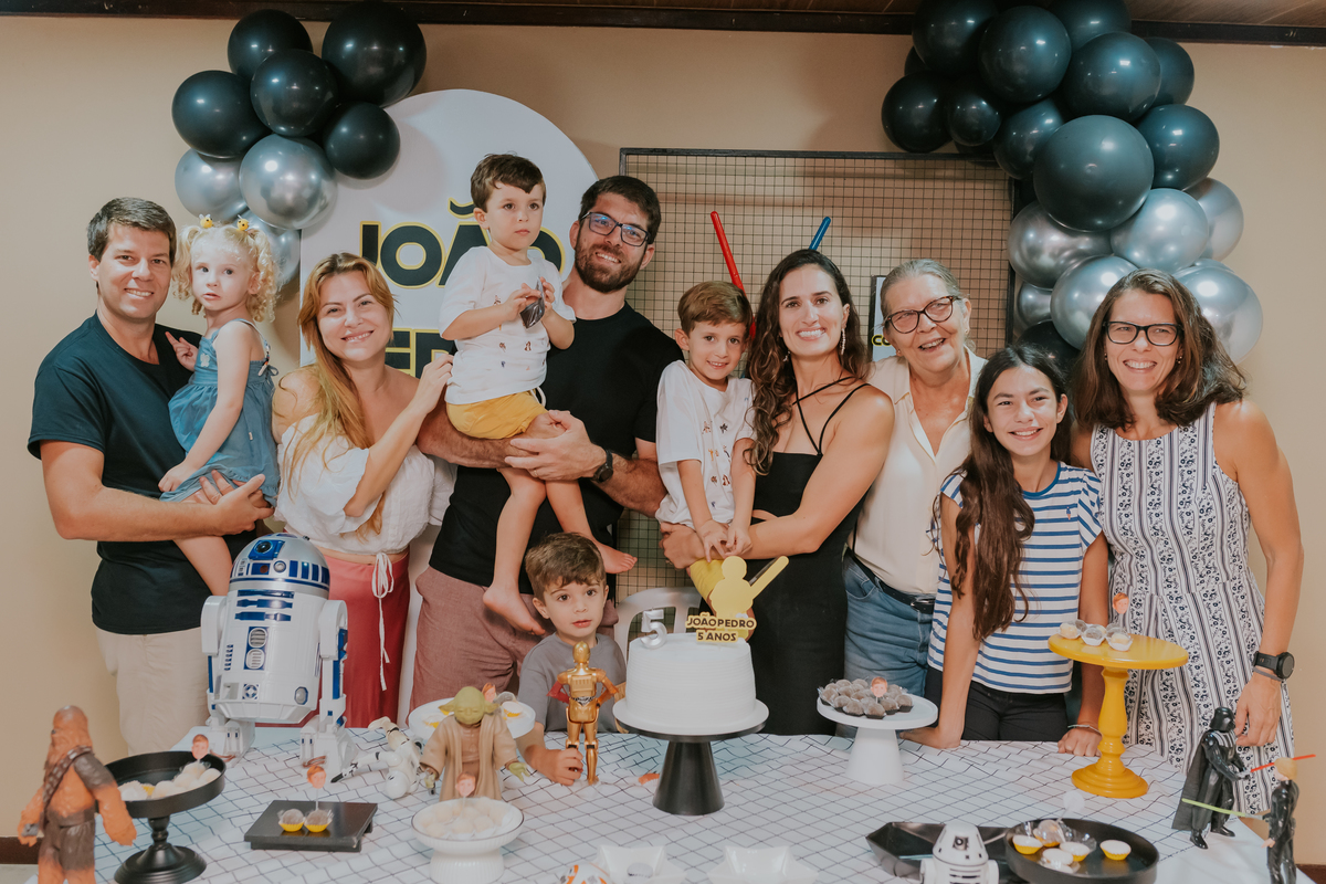fotografa familia festa infantil evento Río de Janeiro barra da Tijuca 5 anos Joao Pedro tema star Wars rj fotografia 