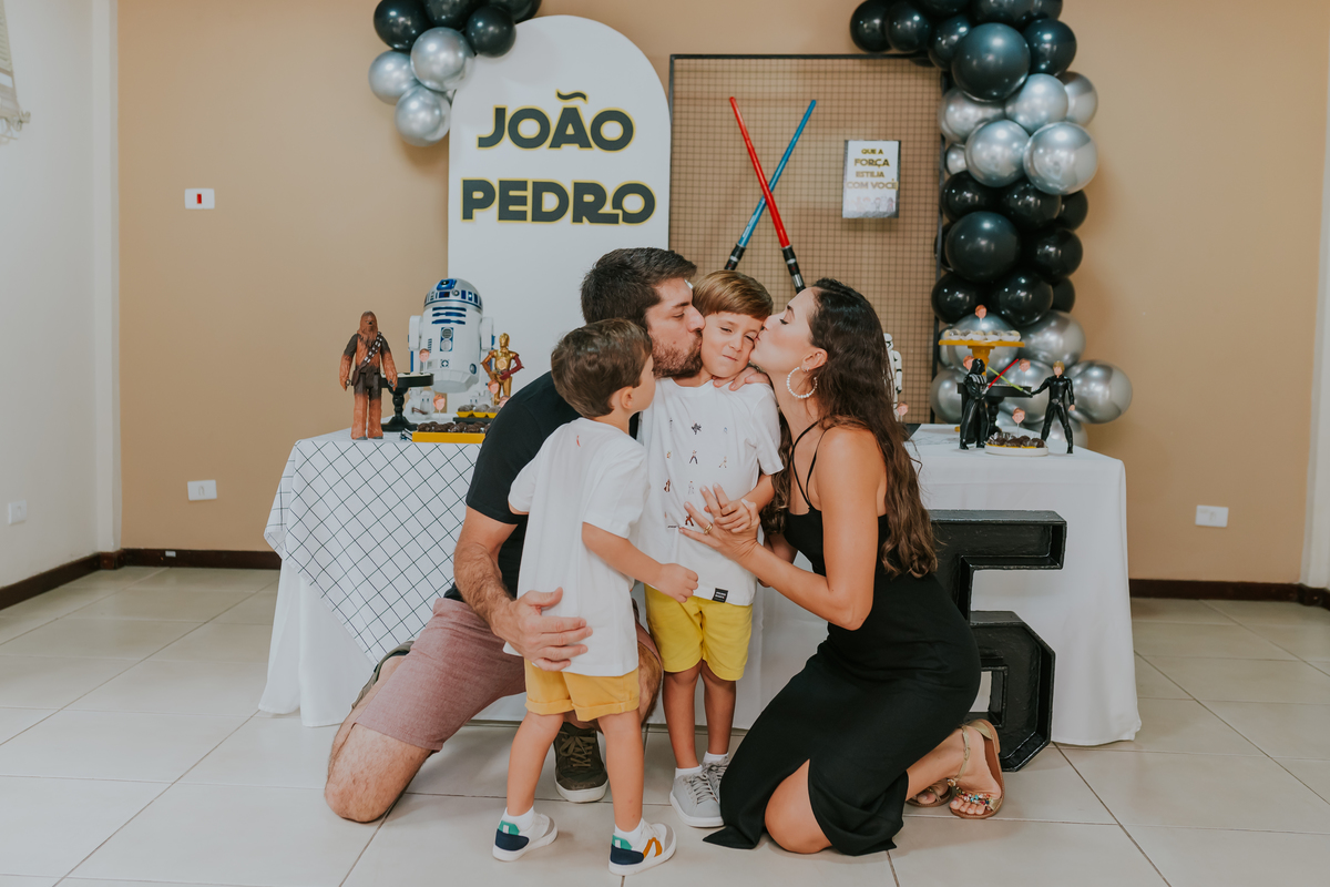fotografa familia festa infantil evento Río de Janeiro barra da Tijuca 5 anos Joao Pedro tema star Wars rj fotografia 