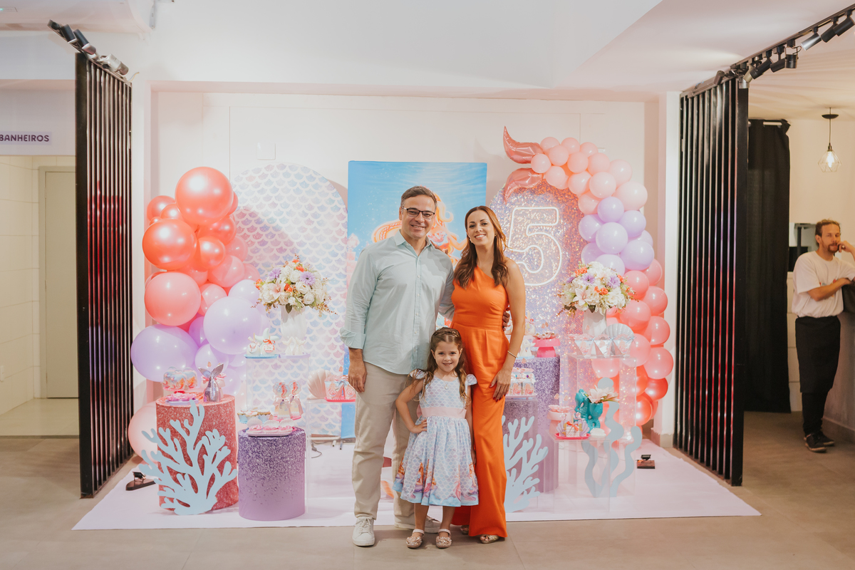 fotografia festa infantil 5 anos Isadora casa de festas loft 421 Río de Janeiro Tijuca fotografa familia tema sereia 
