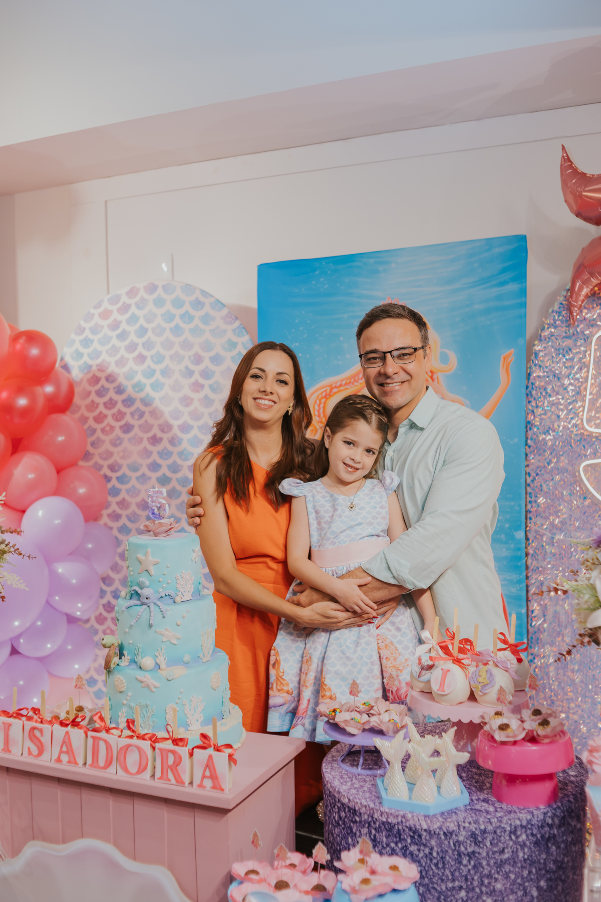 fotografia festa infantil 5 anos Isadora casa de festas loft 421 Río de Janeiro Tijuca fotografa familia tema sereia 