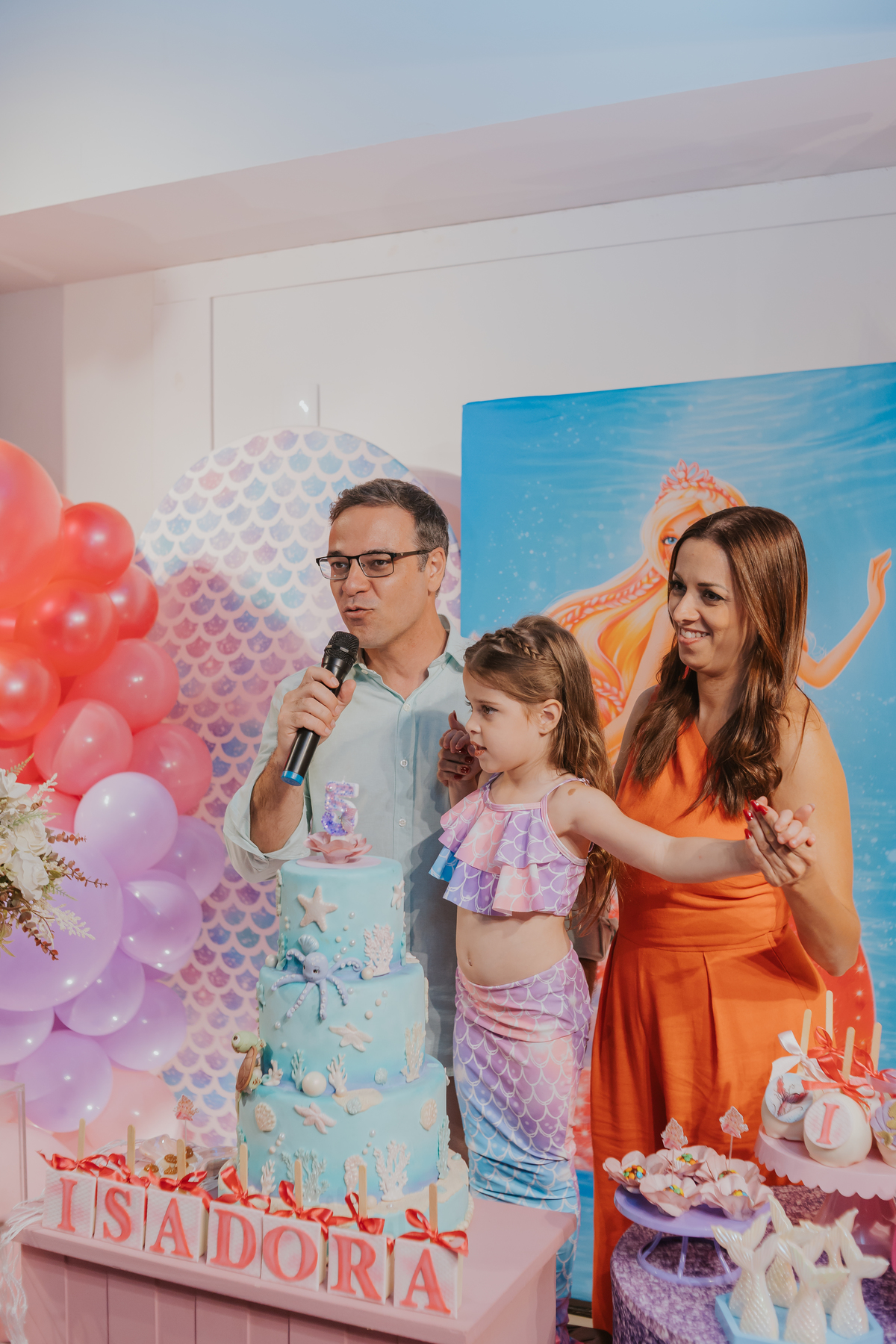 fotografia festa infantil 5 anos Isadora casa de festas loft 421 Río de Janeiro Tijuca fotografa familia tema sereia 