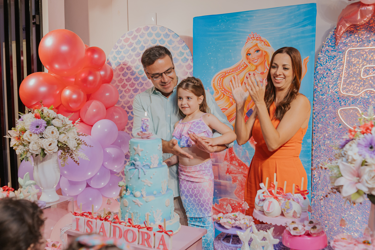 fotografia festa infantil 5 anos Isadora casa de festas loft 421 Río de Janeiro Tijuca fotografa familia tema sereia 