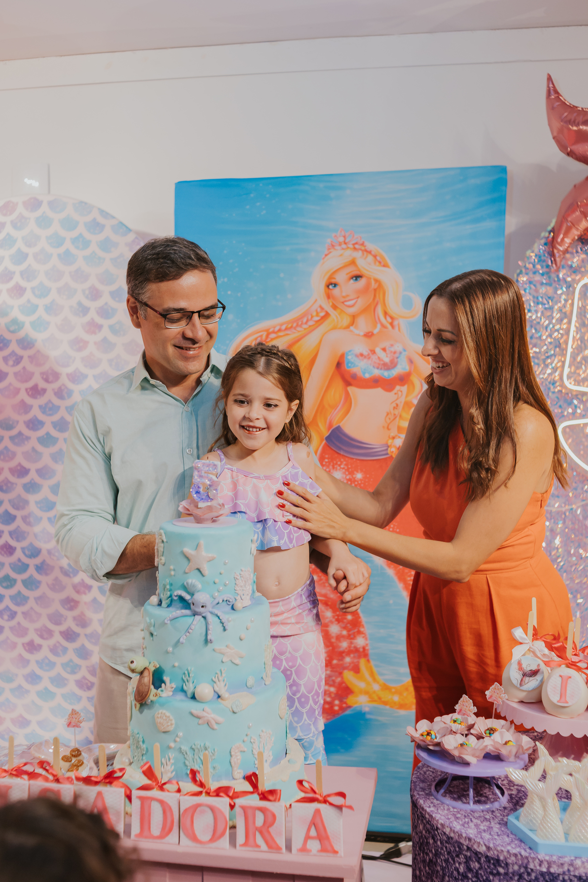 fotografia festa infantil 5 anos Isadora casa de festas loft 421 Río de Janeiro Tijuca fotografa familia tema sereia 